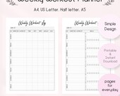 Weekly Workout Planner Printable: Fitness Tracker (PDF Download)