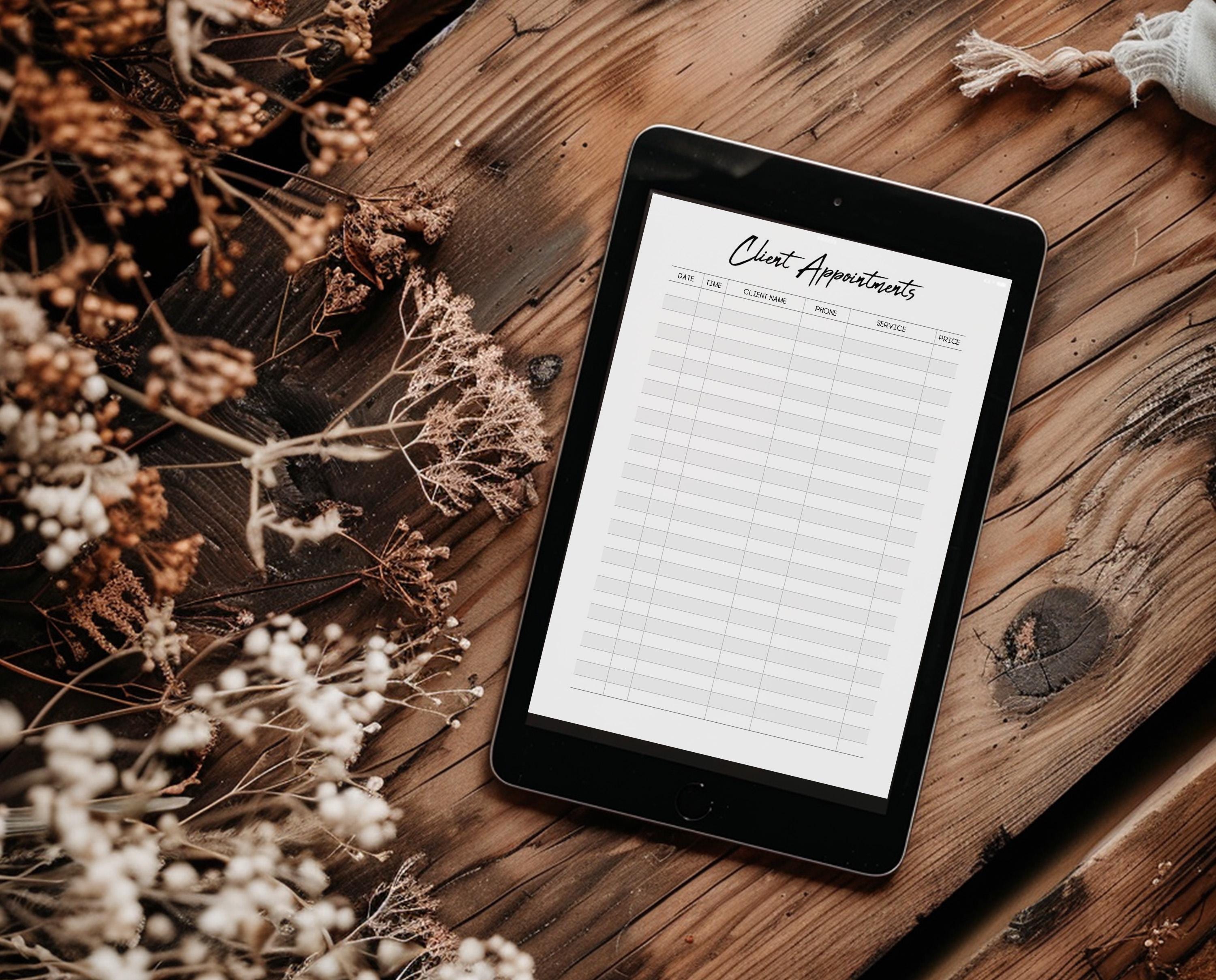 Client Appointment Tracker Printable | Appointment Log Book Sheet ...