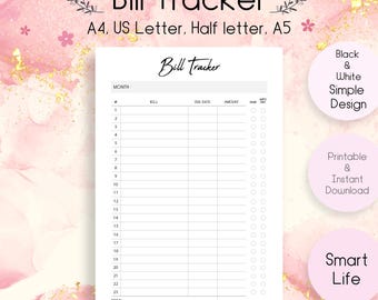 Bill Payment Tracker and Client Payment History Log, Ideal for Small Business, Simplify Your Business Finances, PDF Download Digital Planner