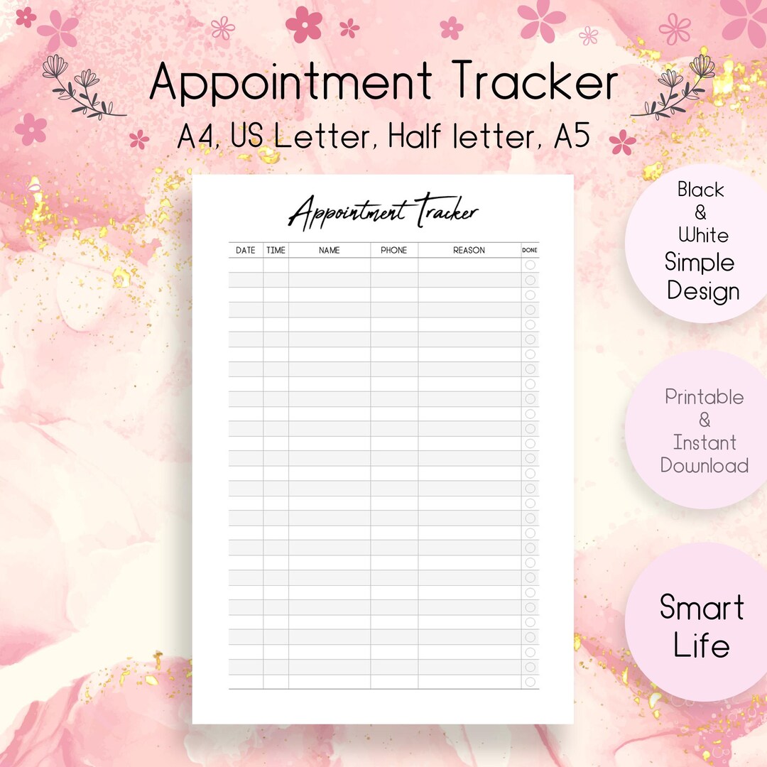 Minimal Appointment Tracker Printable | Client & Schedule Log | Simple ...