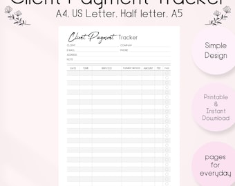 Client Payment Tracker: Small Business Finances (PDF Download)