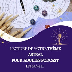 Lecture de votre  thème Astral pour adultes envoyé en podcast + carte graphique délai 3 A 5 jours