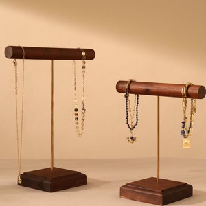 Walnut Necklace Stand Bracelet Holder Large Practical Pendant Stand and Jewelry Display Frame/Stand Mother Gift for Her