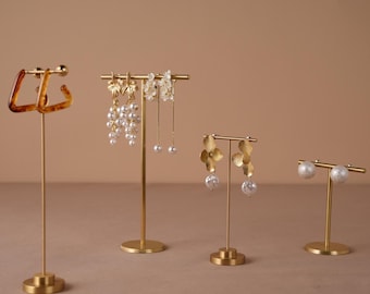 T Bar Brass Earring Holder Stud Display Jewelry Organizer Photography Prop Boutique Decor Event Mother Gift For Her Daughter Girlfriend