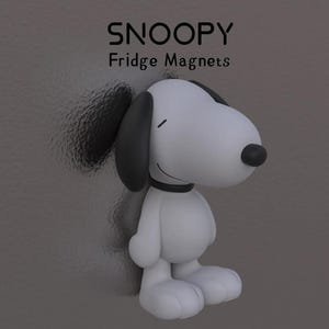 Imán de refrigerador impreso en 3D con diseño de perro animado – Pack de 1, 3 o 5 unidades – Estilo friki retro