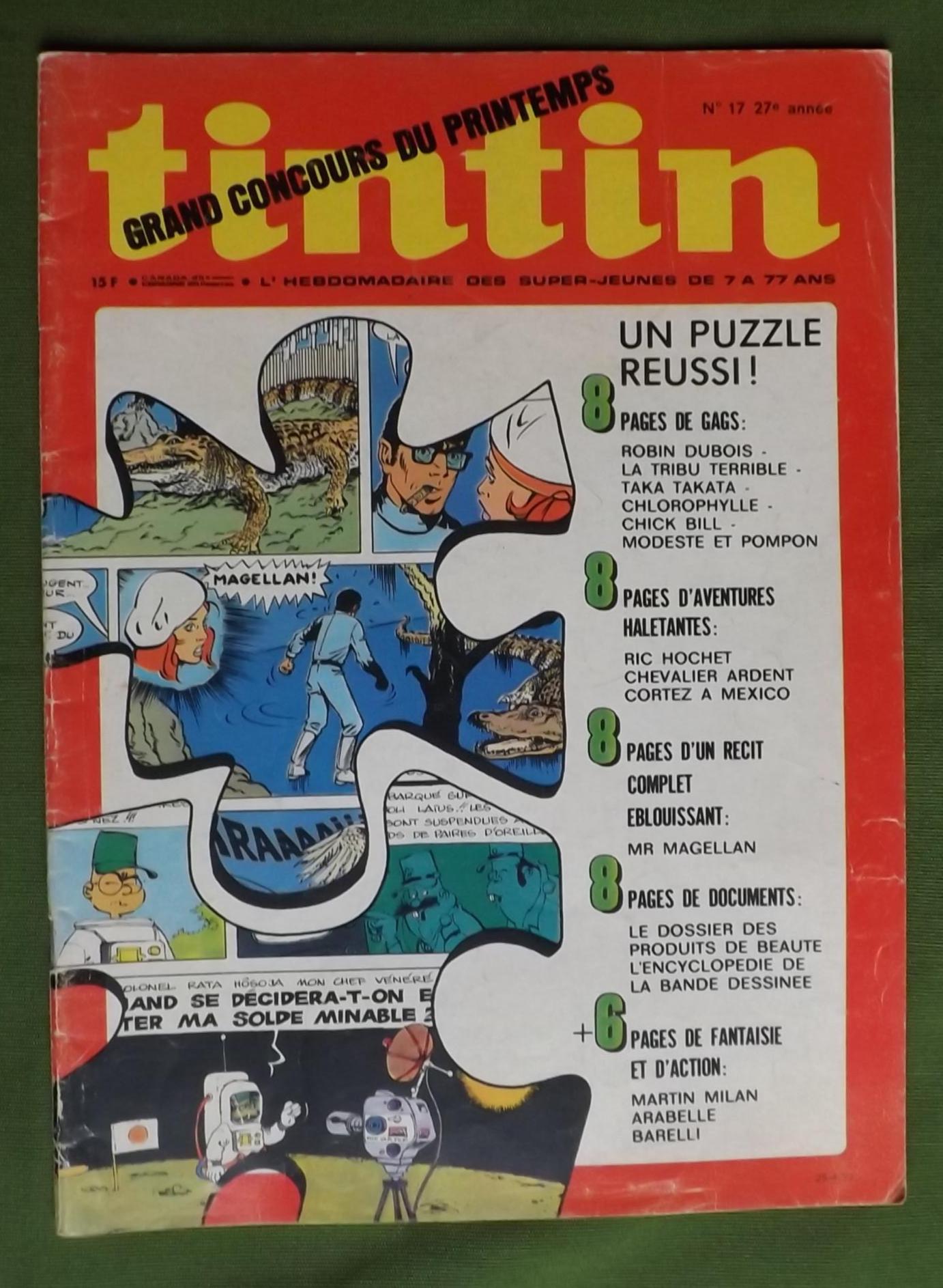 TINTIN Journal - Belgian Edition. 27th Year. Issue No. 17. 1972.