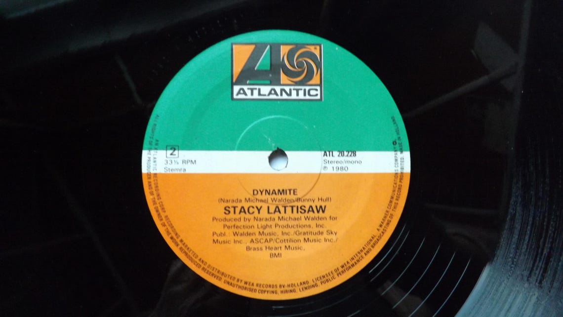 MAXI 45t. 12".   STACY LATTISAW.    Dynamite.   1980.  (Disco, Funk) ., foto 4 de 4