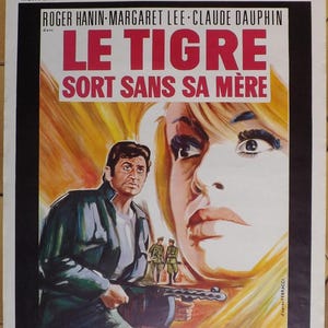 Kino-Originalplakat.  Der Tiger geht ohne seine Mutter aus – mit Roger Hanin und Margaret Lee.  1967. (Jahrgang)