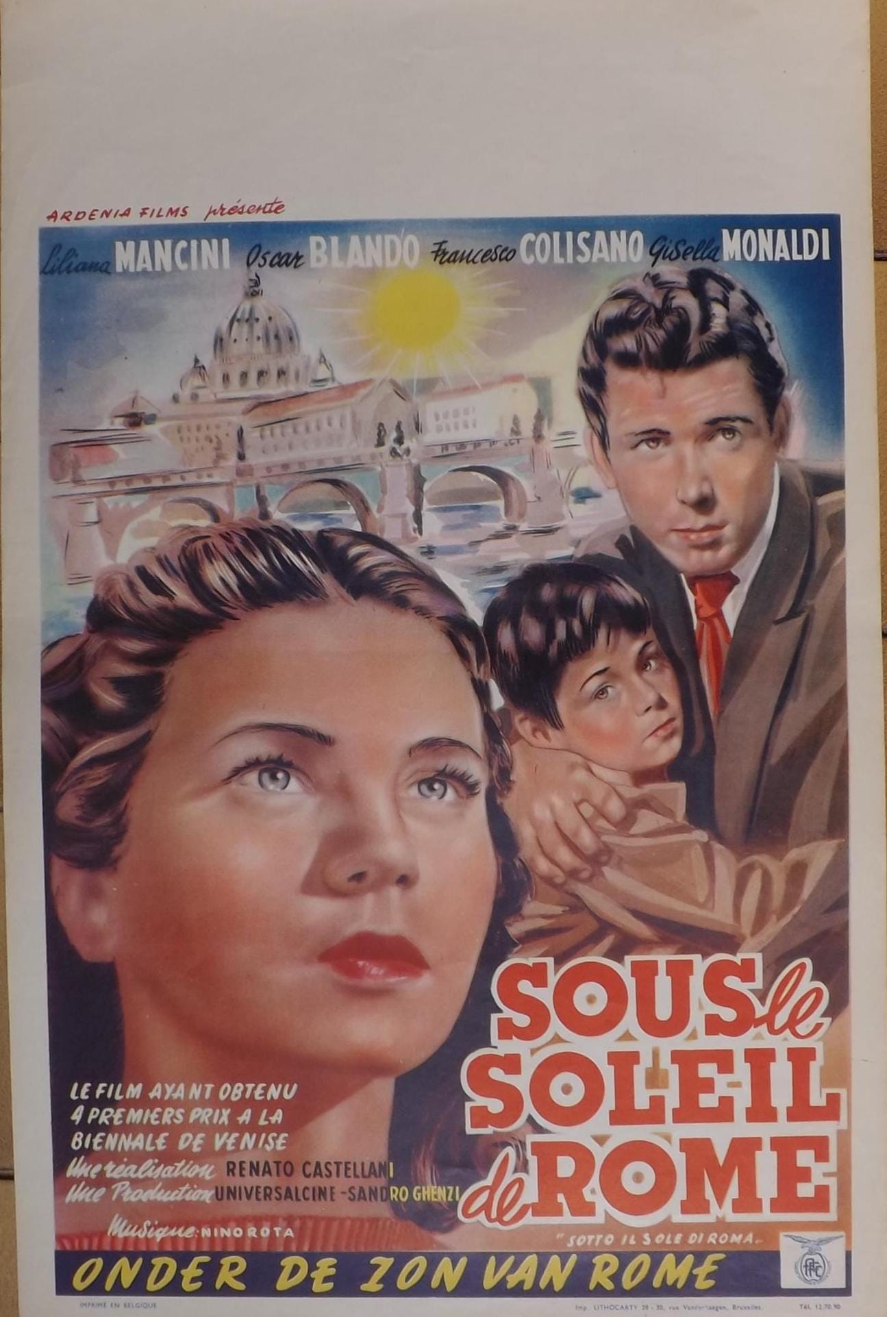 Cinema Original Poster. Under the Roman Sun. Liliane Nancini