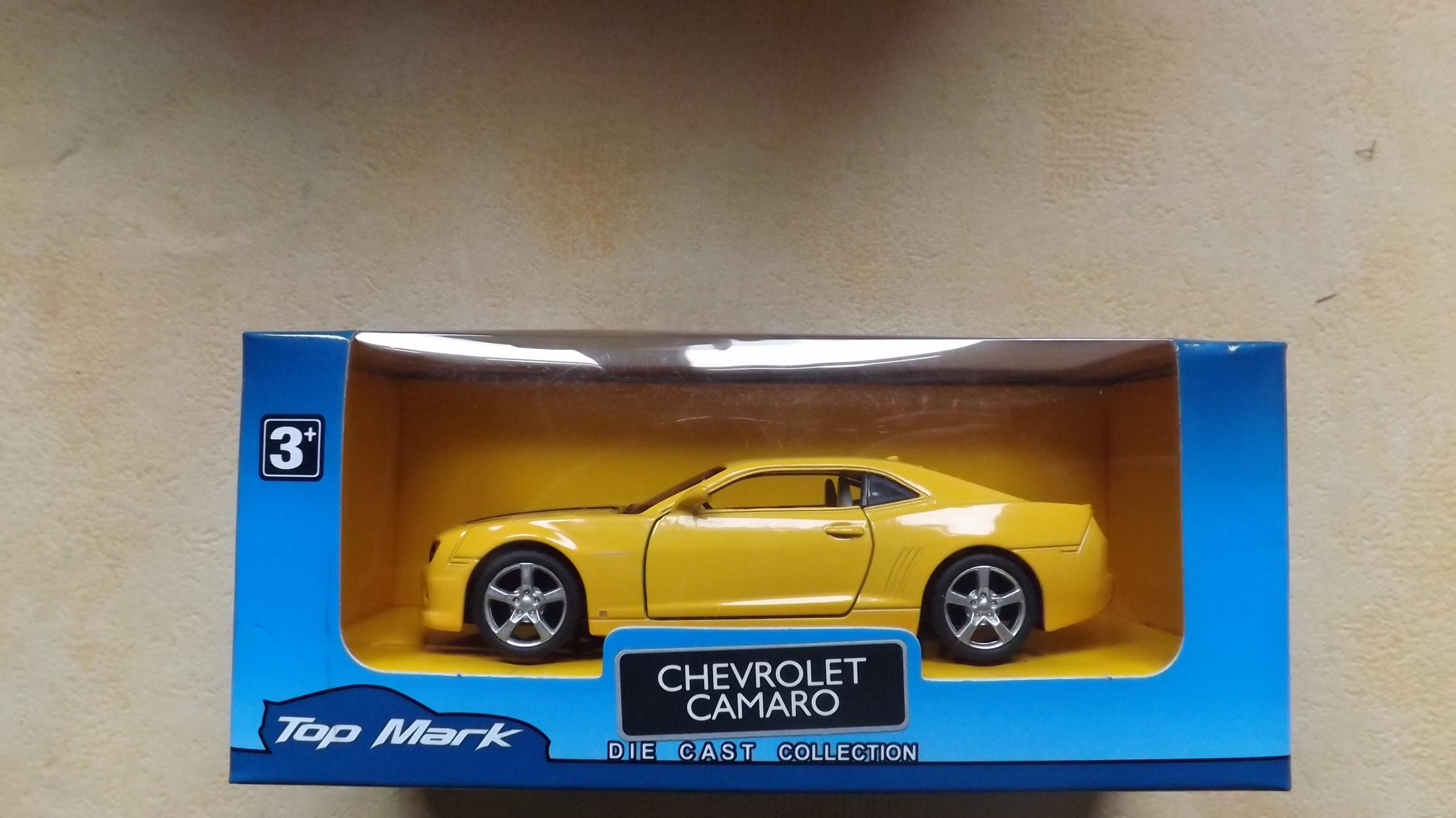 Voiture Miniature Chevrolet Camaro Verem 1/43 - Occasion, Couleur Jaune, Avec Défaut