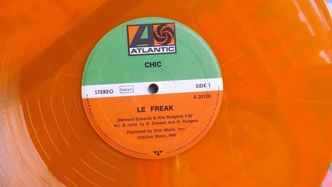 Maxi 45t. 12".   CHIC.  Le freak.   1978.  (Disco) .Vinyle Orange., foto 4 de 4