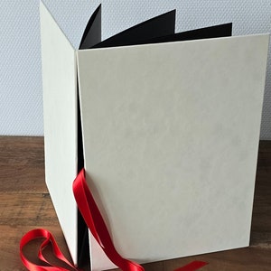 24x33cm Non-Passepartout Akkordeon-Album Prof. XXL HighEnd Premium Leporello Velours-Hardcover Satinband perfekt für HTV Vinyl + Acrylfarben