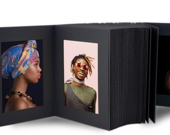 24 x 33 cm Passepartout professionale XXL High-End Premium Album Leporello Album per fisarmonica Zig-Zag Album fotografico Passepartout per foto 18 x 24 cm.