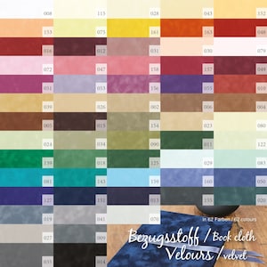 DINA3 35 x 50 cm Velluto Velluto Viscosa tessuto di rivestimento professionale di alta qualità materiale per tappezzeria copertina per libri ottima sensazione di velluto colori perfetti per vinile HTV + acrilico