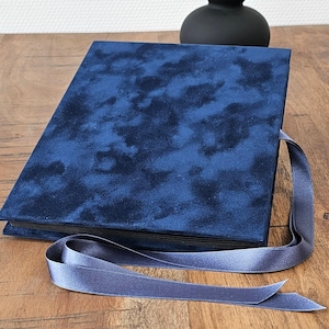 Custom 18x24cm 7x9 accordeon album prof. XL HighEnd Premium Non-Passepartout Leporello black photoalbum foldingpages velours satinribbon