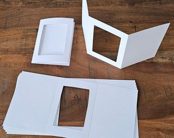 DIN B6 12x17cm Kreuzstichkarte Aperture-Karte Passepartoutkarte 300g Recyclingkarton Fenstergrösse 9x14cm 55 Farben auch in DIN A6 + DIN A5