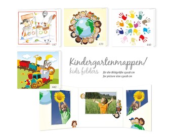 Photo 13x18cm & 15x21cm / 5x7 to 6x8 School photo folder portrait and landscape + pocket sturdy cardboard kindergarten folder designs 04