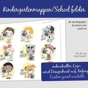 Passepartout Schulfotomappe Nr. 461 für Fotos 13x18cm hoch quer Tasche fester Karton Kindergartenmappe Fotomappe Hortmappe ohne Plastik