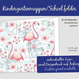 Carpeta de fotos escolar Passepartout 468 flamencos para fotos 13 x 18 cm de alto horizontal bolsa de cartón resistente carpeta de guardería carpeta de fotos carpeta de guardería sin plástico