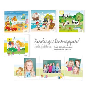 Schulfotomappen Classic für 13x18 & 15x21 hoch quer + Tasche stabiler Karton Kindergartenmappe Fotomappe Abgabemappe Bildmappe Designs 05