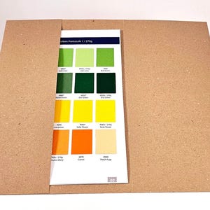 Amostra de cor de papelão reciclado premium, papel de construção, papelão para artesanato, papelão criativo, 210 + 300g, papel fosco e estruturado, amostra de papelão, amostra de cor imagem 3