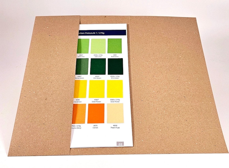 Amostra de cor de papelão reciclado premium, papel de construção, papelão para artesanato, papelão criativo, 210 + 300g, papel fosco e estruturado, amostra de papelão, amostra de cor imagem 3