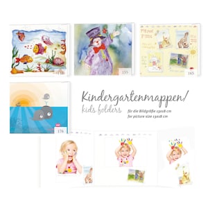 Schulfotomappen Classic für 13x18 & 15x21 hoch quer + Tasche stabiler Karton Kindergartenmappe Fotomappe Abgabemappe Bildmappe Designs 02