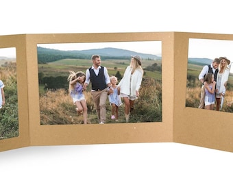 Foto 13x18 - 18x24cm Schulfotomappe braun Kraftkarton Kindergartenmappe Fotomappe Abgabemappe Fotodruckhülle Bildmappe Vintage Druck