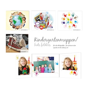 Schulfotomappen KWICK für 13x18 & 18x24 hoch quer + Tasche stabiler Karton Kindergartenmappe Fotomappe Abgabemappe Bildmappe Designs K01