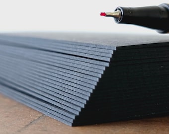 Carte ATC ACEO KAKAU vuote da 0,75 mm Ultra Black, nero intenso, carta per artisti solida, stabile e spessa, molto resistente alla luce, sfusa 6,3 x 8,9 cm