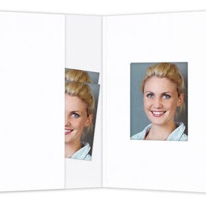 100 stuks goedkope pasfotomap foto 3,5 x 4,5 cm geen poespas wit eenvoudig goede pasfotomap paspoortmap wit mat 250 g/m² 1 houder 1 vak