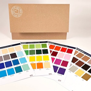 Amostra de cor papelão reciclado premium, papel de construção, papelão artesanal, papelão criativo 210 + 300g, amostra de papel fosco e estruturado, amostra de papelão, amostra de cor