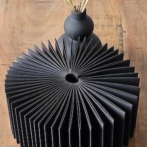 2 bis 200 Seiten Leporelloblock Leporello 12x12cm - 33x33cm Ziehharmonika Album Akkordeon Album Buchblock Leerbuch schwarz ohne Passepartout