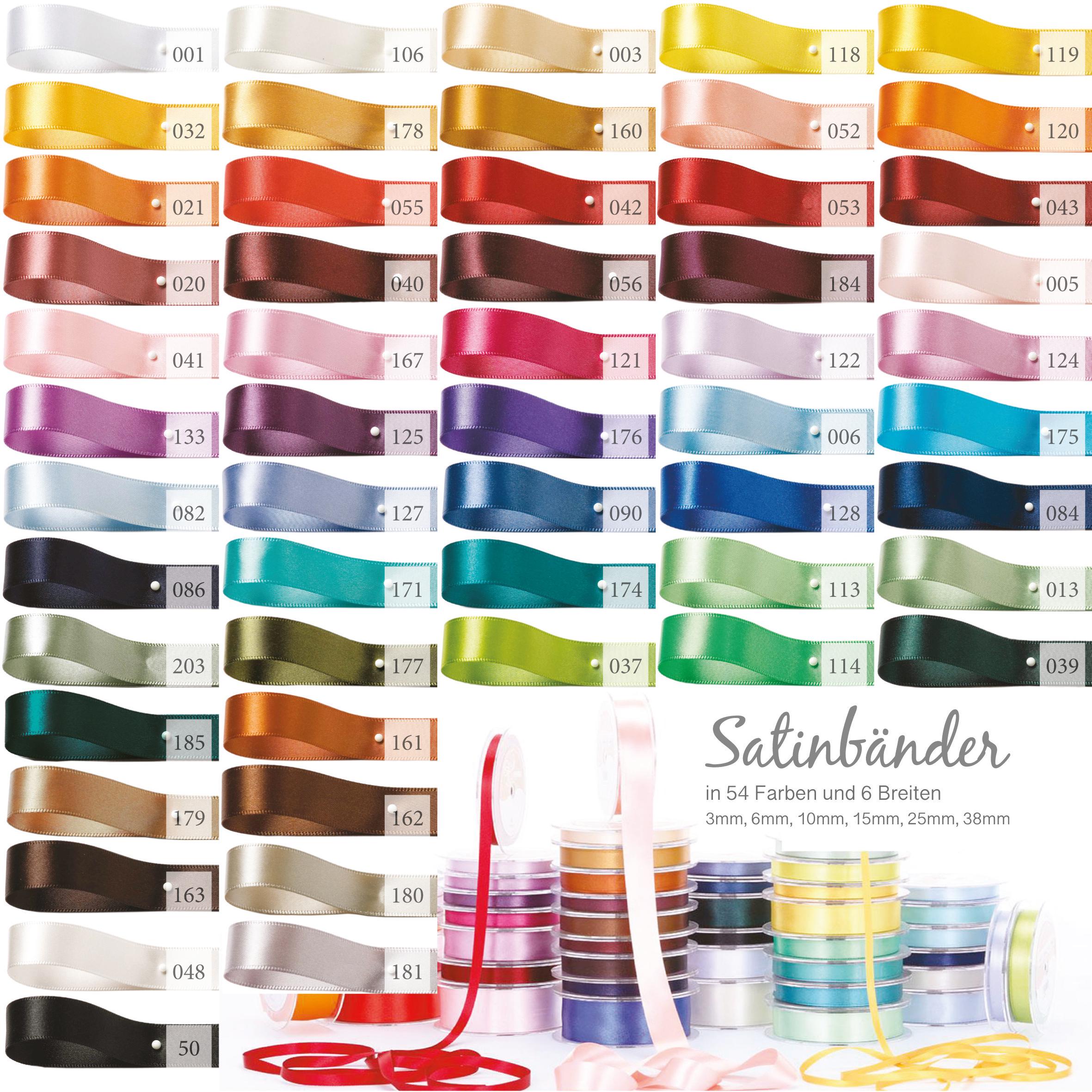 3-38mm / 0,12 to 1,5 Premium satin ribbon double-sided with fine selvedge to choose from ribbon gift ribbon decorative ribbon for crafting