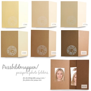 Pasta para fotos para passaporte 3,5 x 4,5 cm marrom pasta para fotos para passaporte 57 lindas cores 100% reciclado fosco ou estruturado 210g com + sem estampa vintage