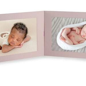 15x21cm Foto Karte Professional High End XL Baby Doppel Passepartout für Fotogröße 13x18cm Feinkarton Rosa Pink mit doppelseitigem Satinband