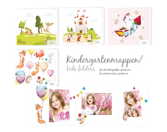 Photo 13x18cm & 15x21cm / 5x7 to 6x8 School photo folder portrait + landscape and pocket sturdy cardboard kindergarten folder designs 09