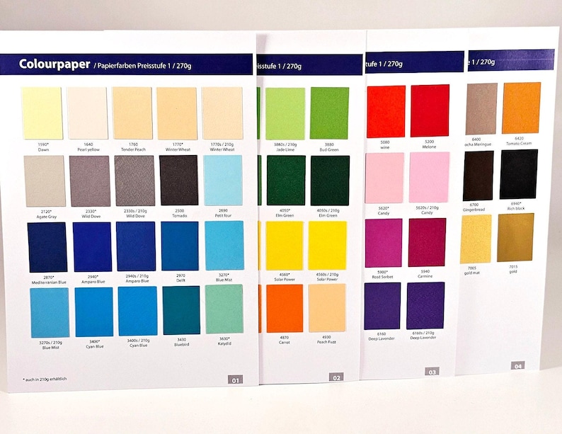 Amostra de cor de papelão reciclado premium, papel de construção, papelão para artesanato, papelão criativo, 210 + 300g, papel fosco e estruturado, amostra de papelão, amostra de cor imagem 2