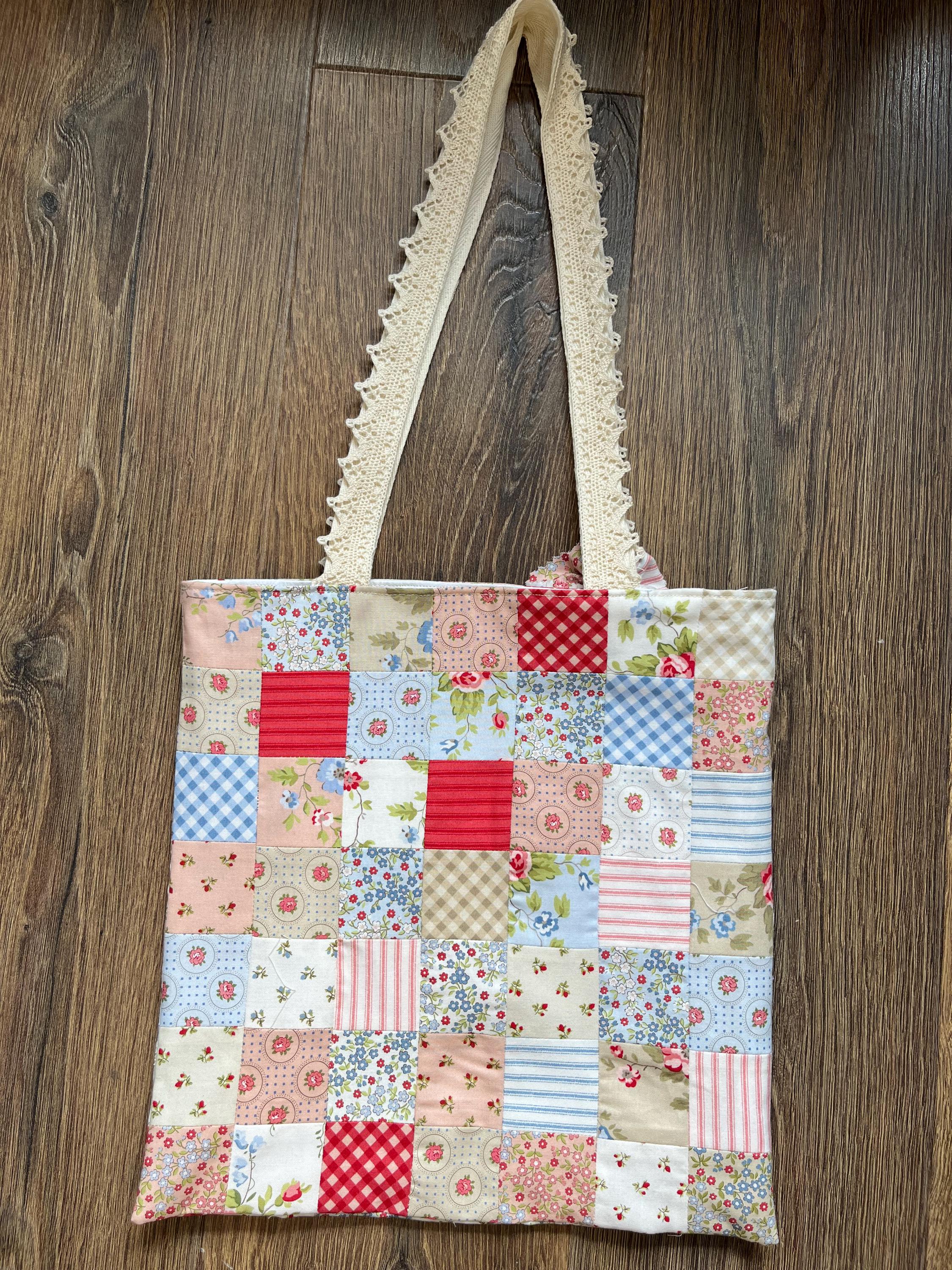 リバティプリントのパッチワークコットントートバッグ - Etsy 日本