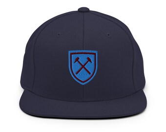 Hammers Minimalist Design Embroidered Snapback Hat Soccer Football Cap