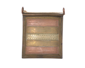 Old Tuareg TCHEROT amulet from Western Sahara. Antique protective tribal KITAB SHIRAWT pendant in copper and brass from Mauritania.