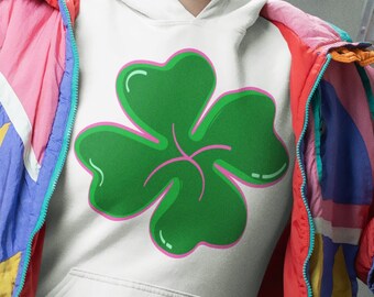 Trèfle porte-bonheur PNG, clipart Saint-Patrick (téléchargement numérique)