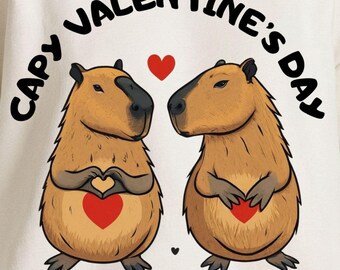 Cute Capybara Valentines Day PNG SVG, Cartoon Clipart (Digital Download)