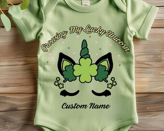 St Patrick's Day Unicorn Baby SVG, Lucky Green Shamrock (Digital Download)