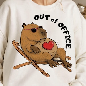 Cute Capybara Shirt Png Svg, Chill Capybara Wall Art Poster, Sweet Animals Cartoon Clipart, Small Business Out of Office File for Cricut&Dtg