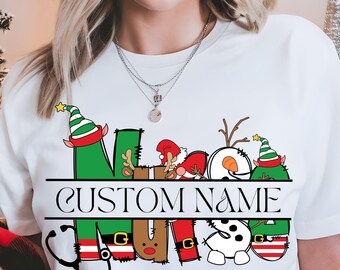 Archivo Svg PNG de moda navideña con nombre personalizado para enfermera, Svg de enfermería navideña retro, Linda vida amorosa de enfermera navideña PNG, Sublimación médica divertida