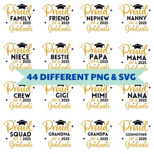 Proud Graduate 2025 Svg Png, Graduation 2025 Shirt Design Svg, Senior 2025 Png, Class of 2025, Proud Mom svg, Proud Family svg, Gift for Her
