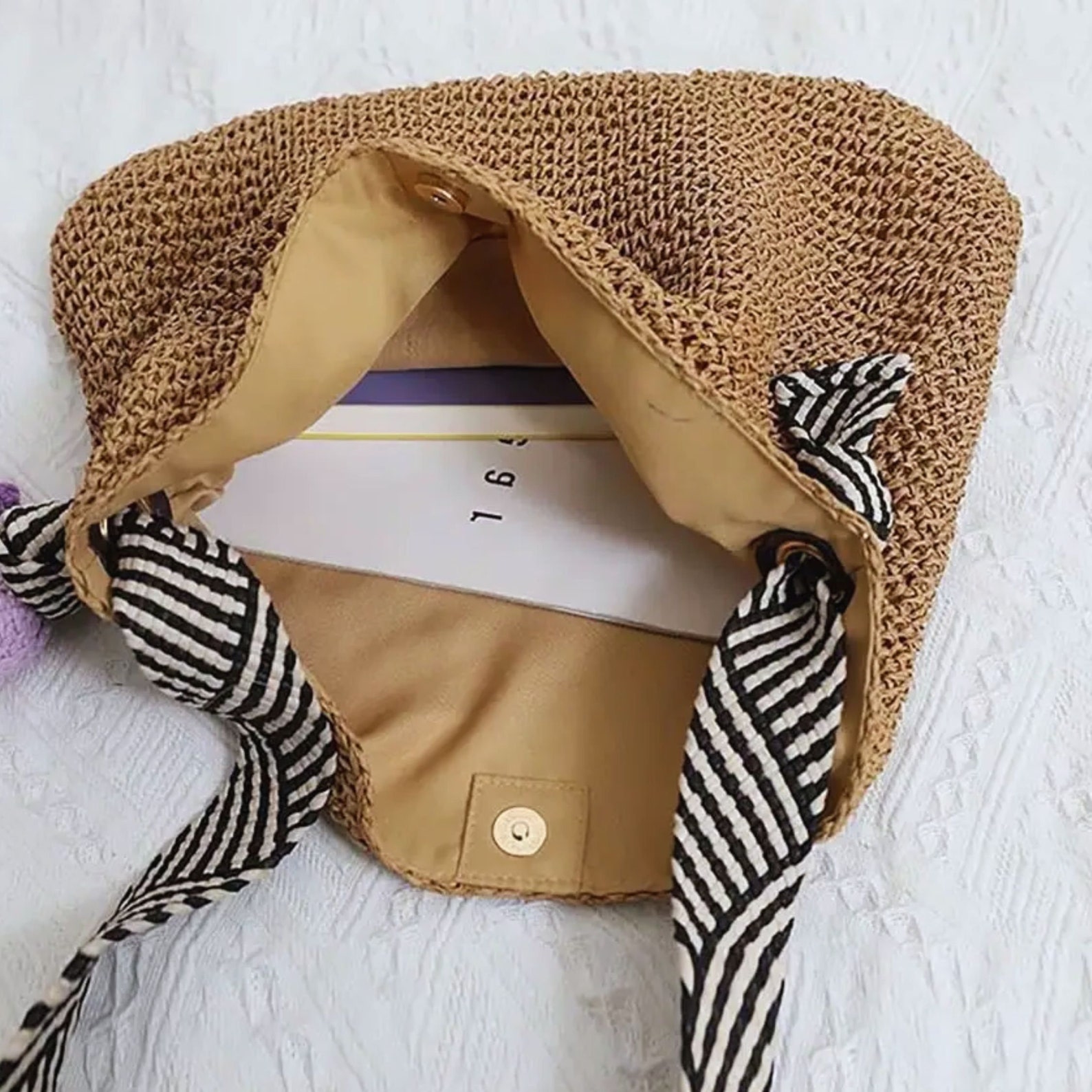 Women Vintage Cotton Weave Shoulder Bag Beach Bag
