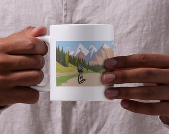 Mountain Biking Landscape Mug MTB Mug Landscape Mug 11oz