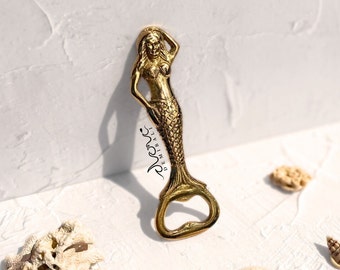 Mermaid Brass Bottle Opener; New Home Gift; Top Gift 2024; Handcraft Bali; Table Decor; Home Gift; Barware; Nautical Kitchen; Decorative